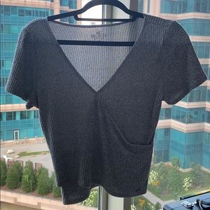 grey short sleeve top from hollister